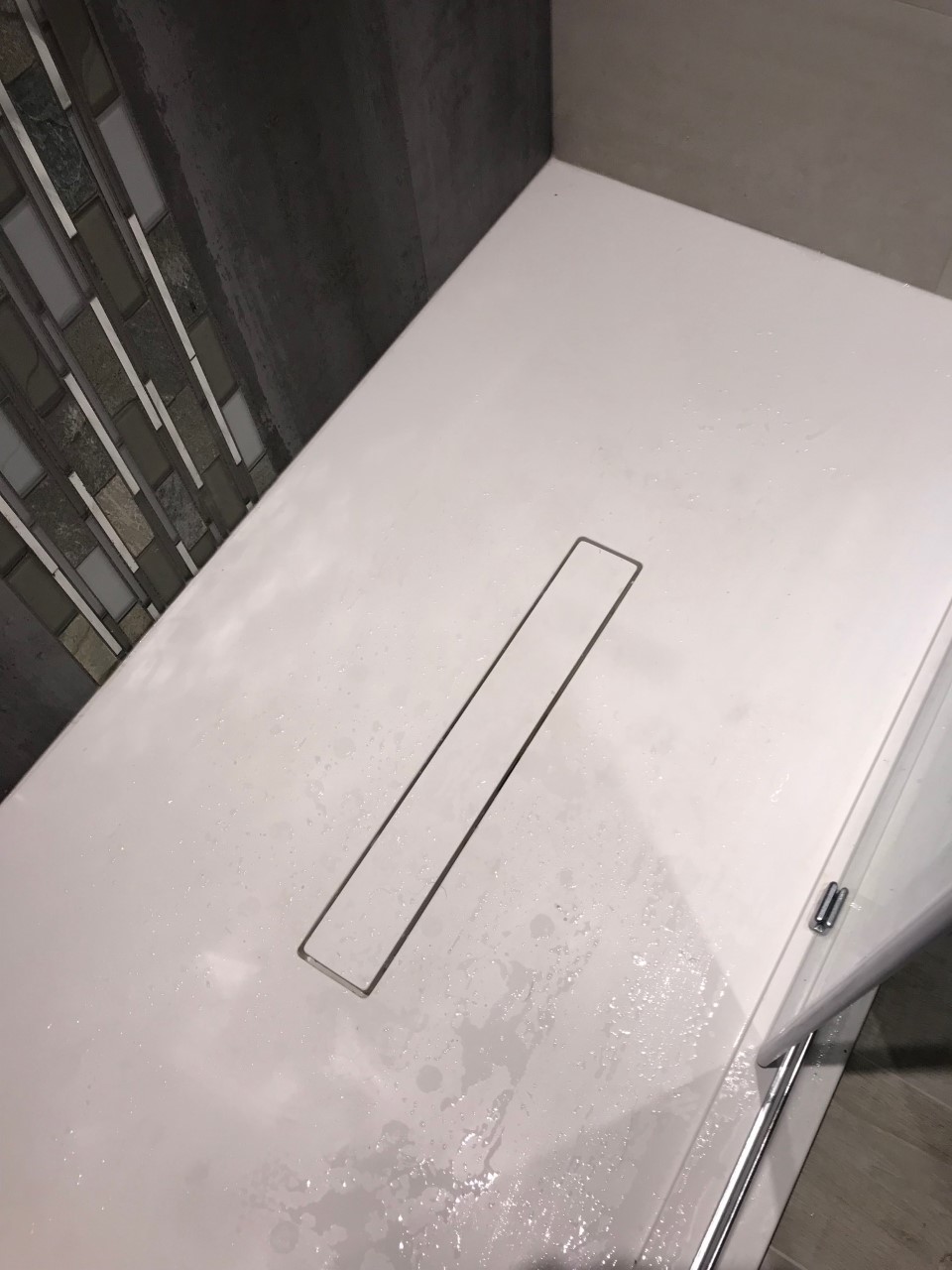 Corian Base Linear Center Drain Custom Shower Bases